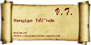 Venyige Tünde névjegykártya